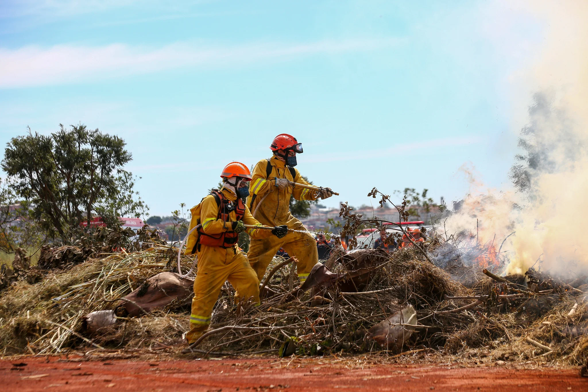 Defesa Civil realizou treinamento em vários municípios para preparar brigadas e agentes para combate ao fogo Foto: Divulgação/Governo de SP